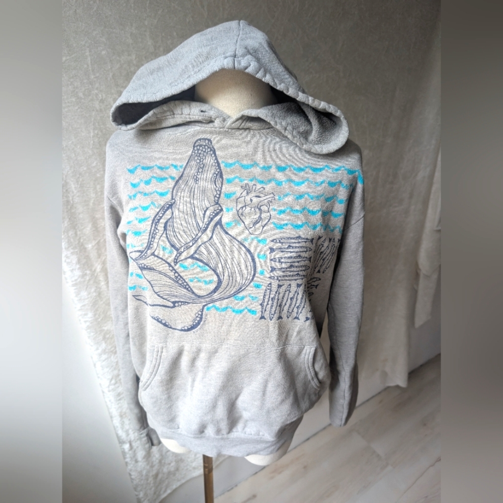 Dancing Whale Octopus Ink Medium Hoodie Women's Used